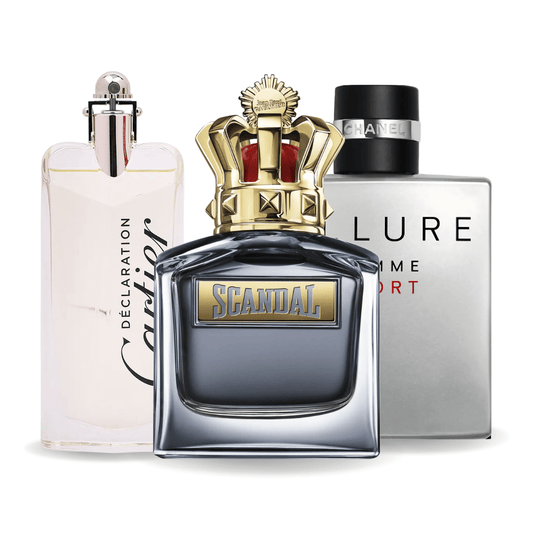 3 parfüm készlet Allure Homme Sports, Jean Paul Gaultier Scandal, Cartier Declaration 100ml